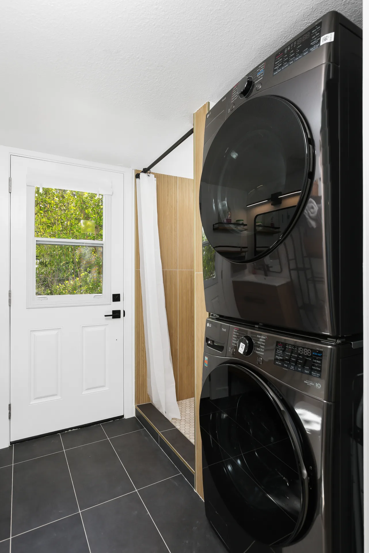 Two-story detached ADU — stacked washer and dryer, Santa Ana Hills, Avorino